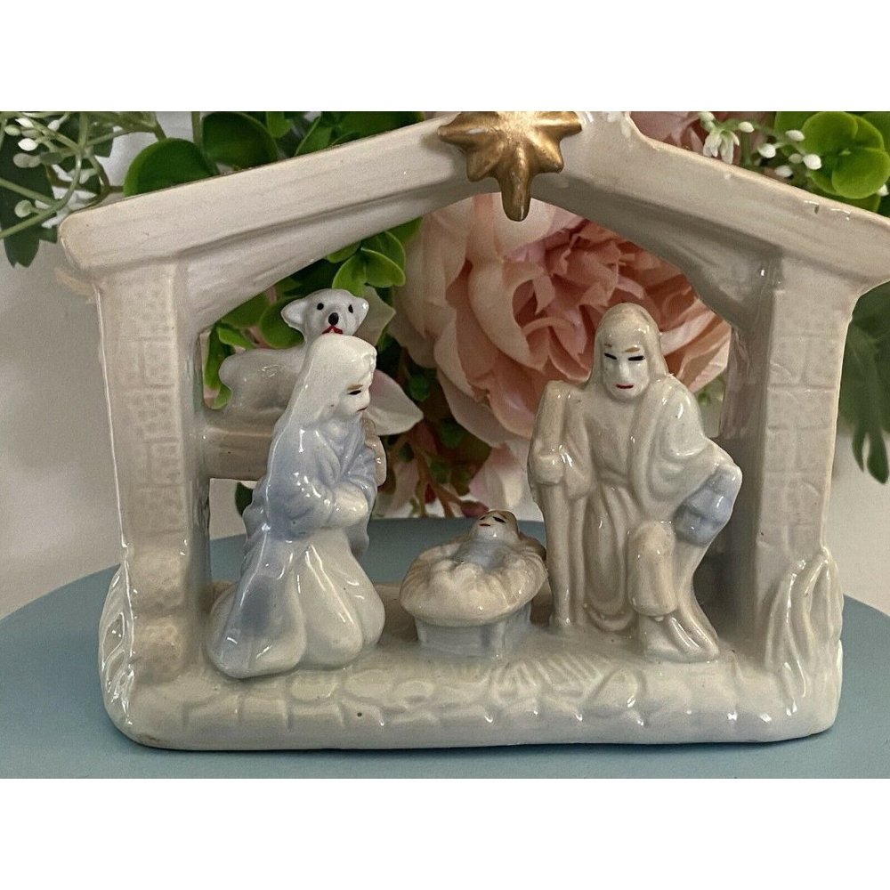 Vtg Ceramic Porcelain‎ Nativity Jesus Mary Joseph